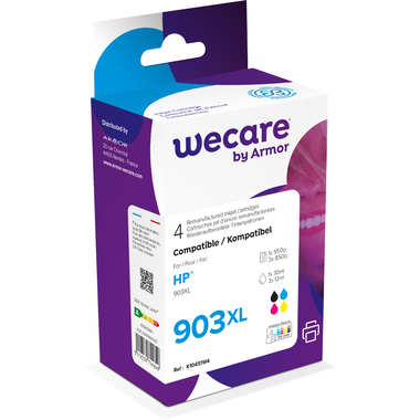 WECARE Inchiostro 903XL rebuilt CMYBK 1CC20AEWE p.HP OfficeJet 6950 30/3x12ml
