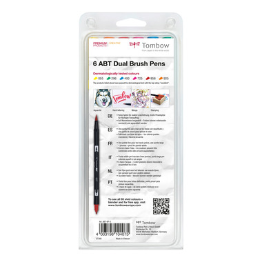 TOMBOW ABT Dual Brush Pen ABT-6P-3 6er Set Dermatologisch
