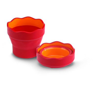 FABER-CASTELL Wasserbecher CLIC & GO 181517 rot, für Pinsel