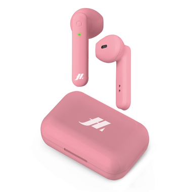 Écouteurs True Wireless Stereo avec design semi intra-auriculaire et touches multifonction pour musique et appels, rose