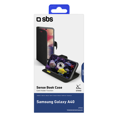 Black book-style case with credit card slot and stand function for Samsung Galaxy A40 Single stamp (1 stamp, postage value CHF 1.00) on 1 first-day cover (FDC) C6