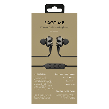 V4.2 drahtloses Headset, Dual Driver, Metalloberfläche, Multipoint-Technologie, Silikon-Kopfhörer und eingebautes Mikrofon