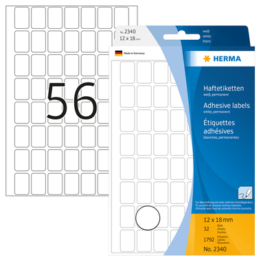 HERMA Étiquettes univers. 12x18mm 2340 blanc 1792 pcs./32 feuilles