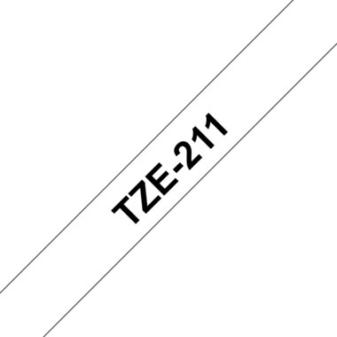 PTOUCH Nastro, plastific. nero/bianco TZe-211 PT-1280VP 6 mm
