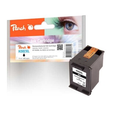 Peach Druckkopf schwarz kompatibel zu HP No. 302XL bk, F6U68AE