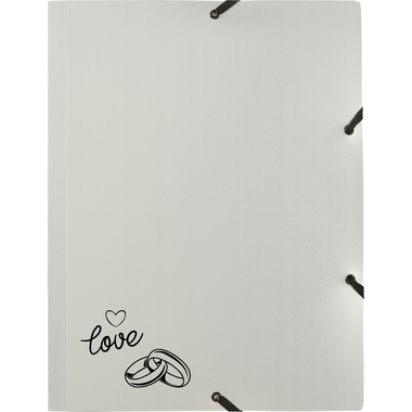 KOLMA Cartella elastico Wedding A4 11.179.07 opak argento,love