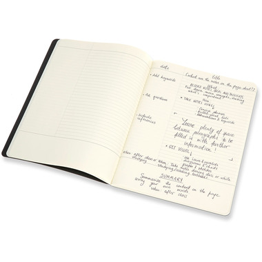 MOLESKINE Quaderno Study XLarge 620282 rigato, nero, 160p. 2 pezzi