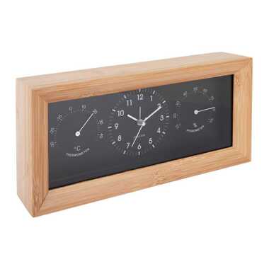 KARLSSON Classic Alarm Clock Neat Rectangle Bamboo / Black