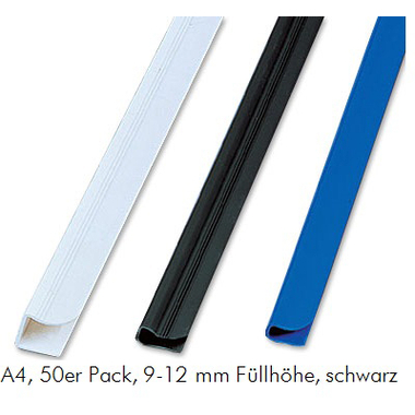 FELLOWES Klemmschiene A4 5384001 schwarz 9-12mm, 50 Stück