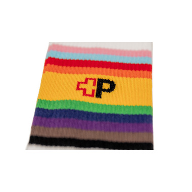 Socks 2025, Dilly Socks, Pride Collection, 41-46 Sports socks, multicoloured, main colour: white. Öko-Tex