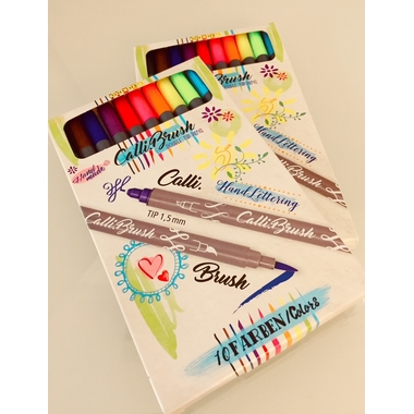ONLINE Calligraphy Brush Pens 19051 Double Tip, Set, 10 pcs.