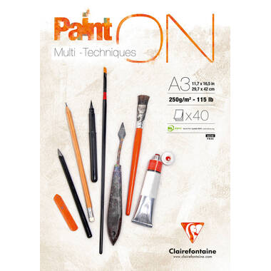CLAIREFONTAINE Paint'On A3 96536C Weiß 40 Blatt