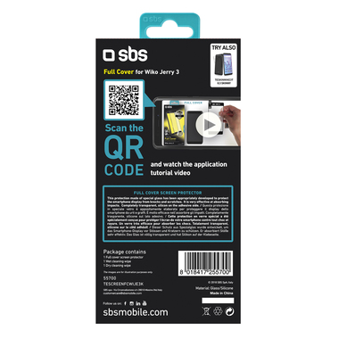 Protective glass film for Wiko Jerry 3