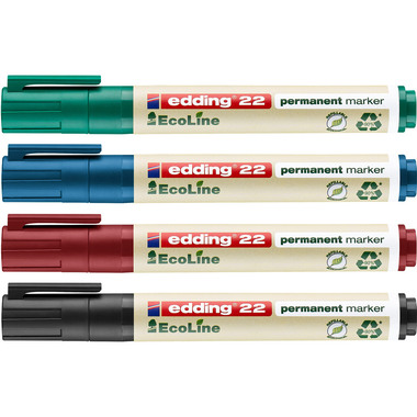 EDDING Permanent Marker 22 1.0-5.0mm 22-e4 4 colori