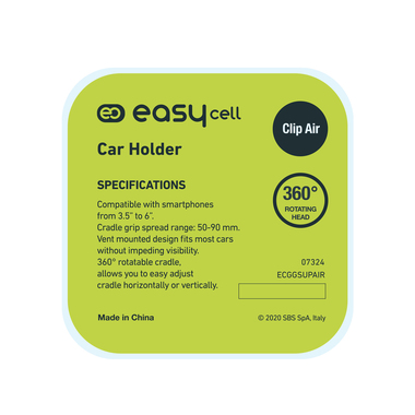 Supporto da auto per smartphone da 3,5” a 6” con clip per bocchette d’areazione