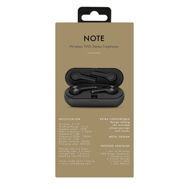 Drahtlose Stereo-Ohrhörer aus Metall mit 420-mAh-Ladebox, Wireless V5.0, Touch-Steuerung und automatischer Musikwiedergabe Play /Pause