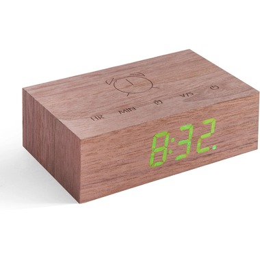 Réveil Numérique Gingko Flip Click Clock Noyer
