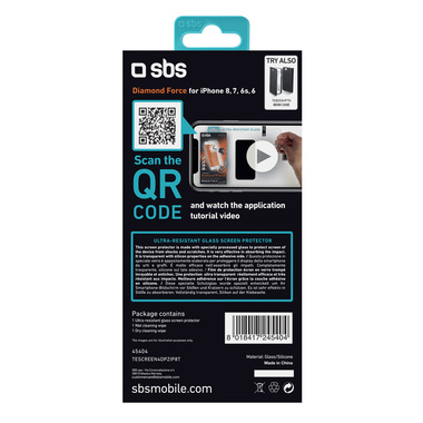 SBS Protective glass film for iPhone 8, 7, 6s, 6