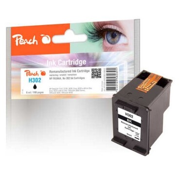 Peach Druckkopf schwarz kompatibel zu HP No. 302 bk, F6U66AE