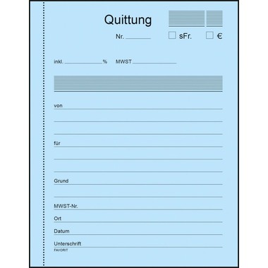 FAVORIT Blocco Formulario Ricevuta A6 9098 OK carta autocopiante 50x3 fogli
