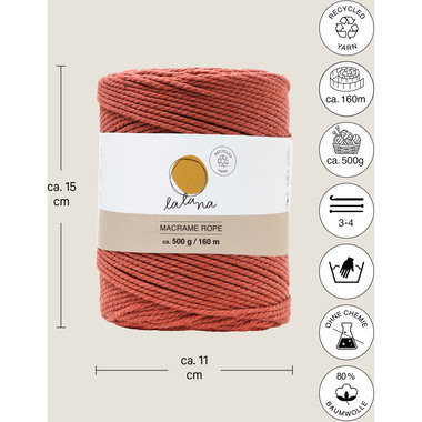 I AM CREATIVE Macrame Rope 6203.18 rusty, 2mm, 500g