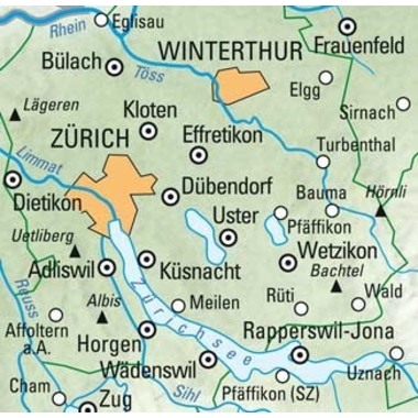 KÜMMERLY+FREY Velokarte 325902406 Zürich 1:60'000