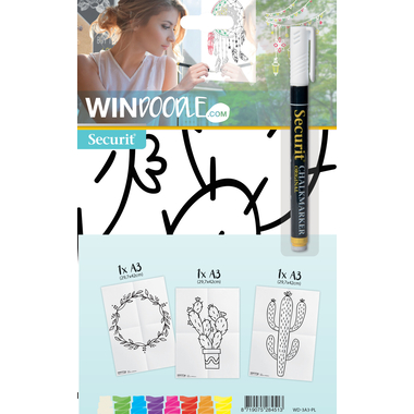 SECURIT Stampo per vetro WINDOODLE WD-3A3-PL A3 Plants 3 pcs