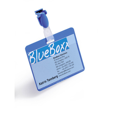 DURABLE Porte-nom avec clip bleu 810606 90x60mm 25 pcs.