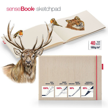 TRANSOTYPE senseBook Sketchpad A4 75061400 nero 280x185x10mm