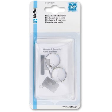RIEFFEL SWITZERLAND Badge Holder KT 1070 SB/2 trasparente 2 pezzi