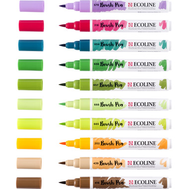 TALENS Ecoline Brush Pen Set 11509804 ass. Botanic 14 pezzi