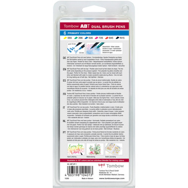 TOMBOW ABT Dual Brush Pen ABT-6P-1 6er Set Grundtöne