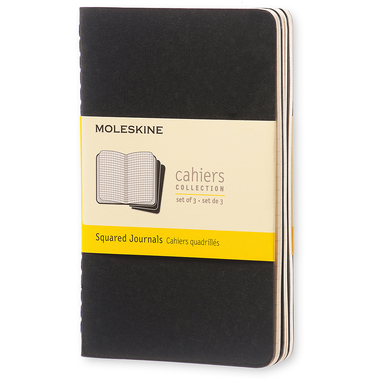 MOLESKINE Quaderno Cahier A6 704901 quadrettato, nero 3 pezzi