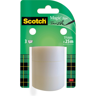 SCOTCH Magic Tape 810 19mmx25m 8-1925R3 transparent, 3 rouleaux