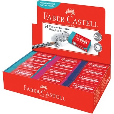 FABER-CASTELL Radierer Trend Dust-Free 187221 3 Farben assortiert