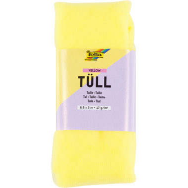 FOLIA Tüll-Stoff 3mx50cm 8014 gelb