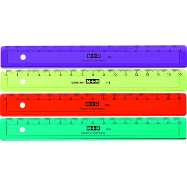 M+R Flachlineal 16cm 11160150 farbig ass.