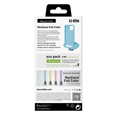 Colourful cover with neck strap for iPhone 12/12 Pro