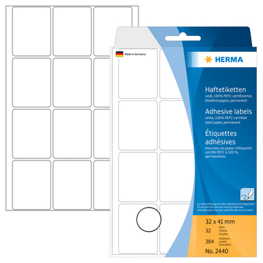 HERMA Etiquettes 32×41mm 2440 blanc 384 pcs.