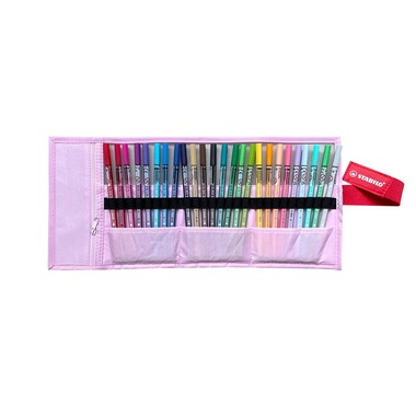 STABILO Rollerset point 68 1.1mm 6825-08-04CH 25 couleurs ass. rose pastel
