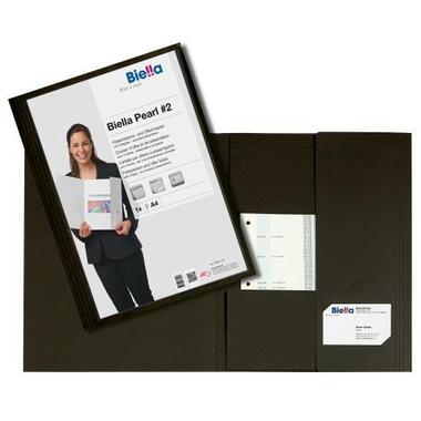 BIELLA Presentation folder Pearl#2 A4 186411.02 black, with pocket 190 sh.