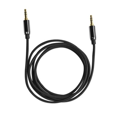 Audio cable with two connectors 3.5 mm jack male, golden, 1.8 m long