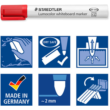 STAEDTLER Whiteboard Marker 2mm 351WP4 4 pz., astuccio