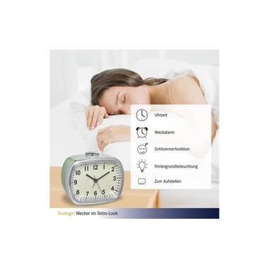 Sveglia Analogica Retro TFA Dostmann, Menta