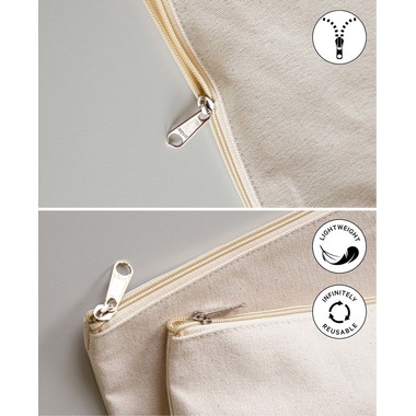 I AM CREATIVE Borsa da toilette 25x20cm MAA1212.16 natura, cotone