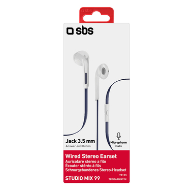 Auricolari stereo semi in-ear con cavo piatto, jack da 3,5mm e microfono integrato