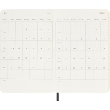 MOLESKINE Agenda settimanale note 25/26 8056999275471 18M foderato SC nero 9x14cm