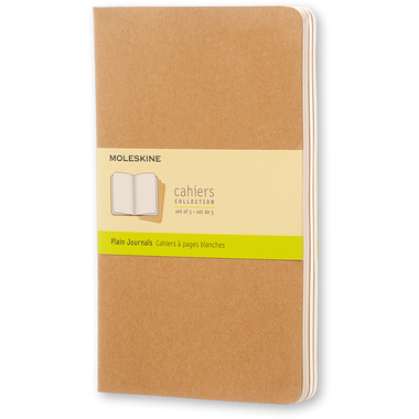 MOLESKINE Quaderno Cahier A5 500-7 in bianco, natur 3 pezzi