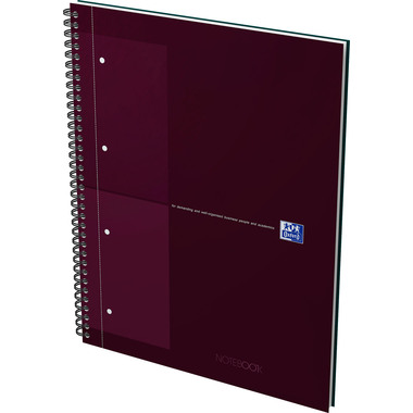 OXFORD Libro a spirale A4+ 400191241 a scacchi 5mm, rosso 80 f.