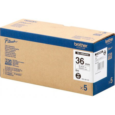 PTOUCH Band, High-Grade schwarz/weiss HG-261 36mm/8m 5 Stück